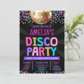 Uitnodiging voor Disco Party verjaardag (Staand voorkant)