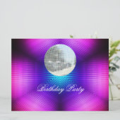 Uitnodiging voor Disco Retro Verjaardagsfeestje (Staand voorkant)