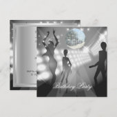 Uitnodiging voor Disco Retro Verjaardagsfeestje (Voorkant / Achterkant)