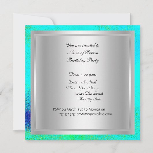 Uitnodiging voor Disco Verjaardagsfeestje in het t (Achterkant)