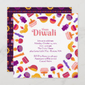 Uitnodiging voor Diwali-feestviering (Voorkant / Achterkant)
