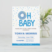Uitnodiging voor donut baby shower (Staand voorkant)