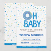 Uitnodiging voor donut baby shower (Voorkant / Achterkant)