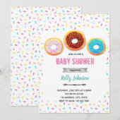 Uitnodiging voor donut baby shower (Voorkant / Achterkant)