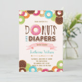 Uitnodiging voor donuts- en luierfeestje (Staand voorkant)