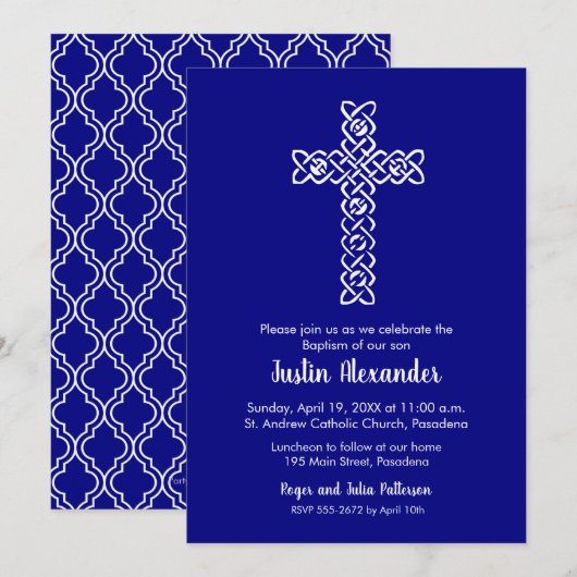 Uitnodiging voor doop of christelijke doop in het  (Voorkant / Achterkant)