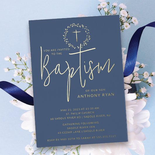 Uitnodiging voor Doop van Azure Blessings Jongens