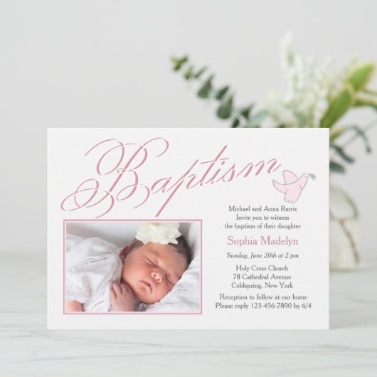 Uitnodiging voor dooplettertype (Staand voorkant)