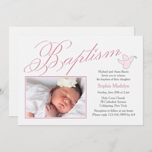 Uitnodiging voor dooplettertype (Voorkant / Achterkant)