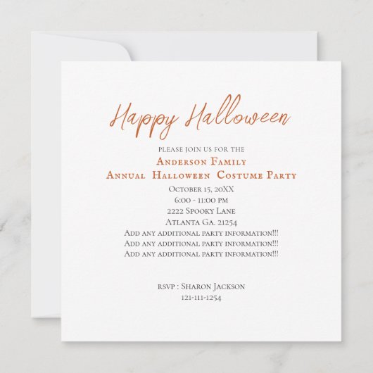 Uitnodiging voor door AI gegenereerd heks feest (Achterkant)