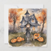 Uitnodiging voor door AI gegenereerd heks feest (Voorkant)