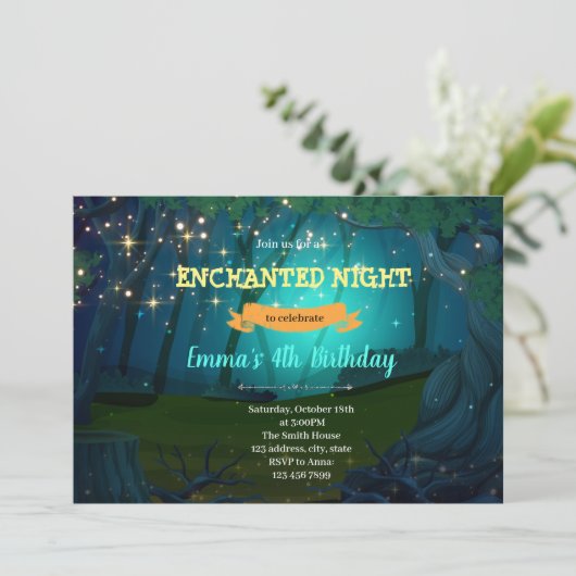 Uitnodiging voor doorgestuurde bospartij (Staand voorkant)