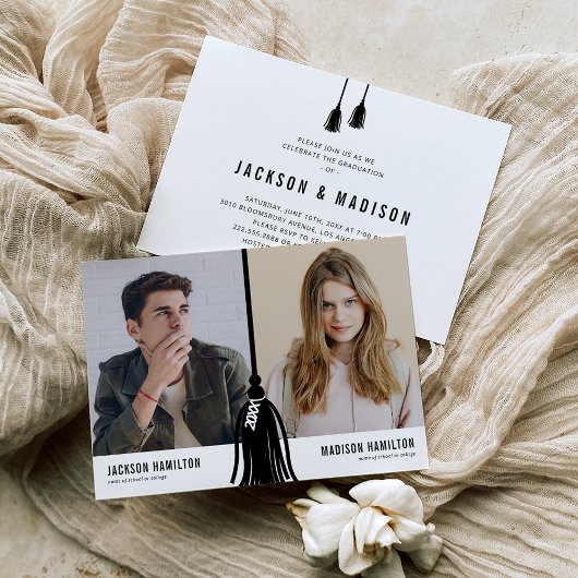 Uitnodiging voor Double Joint Graduation Tassel-fe