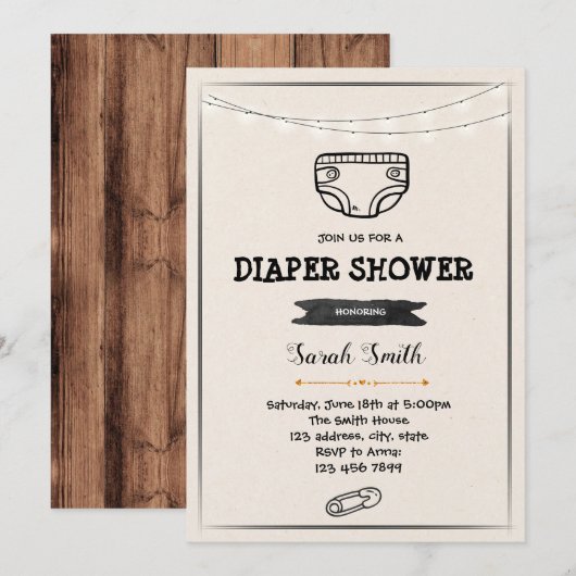 Uitnodiging voor douche (Voorkant / Achterkant)