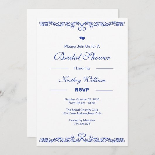 Uitnodiging voor douche (Voorkant / Achterkant)