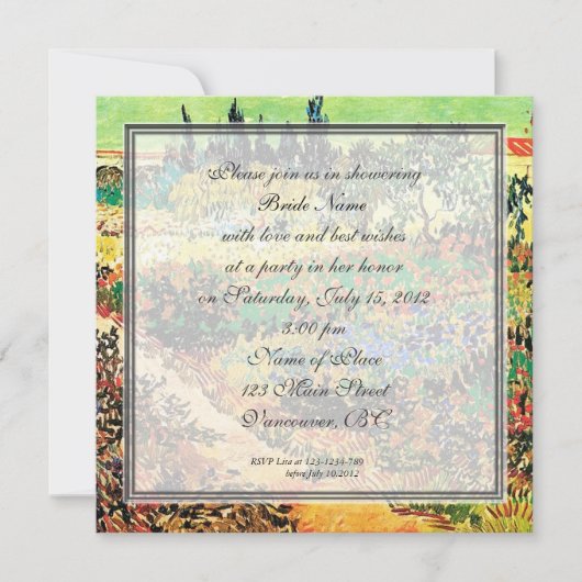 Uitnodiging voor douche (Voorkant)