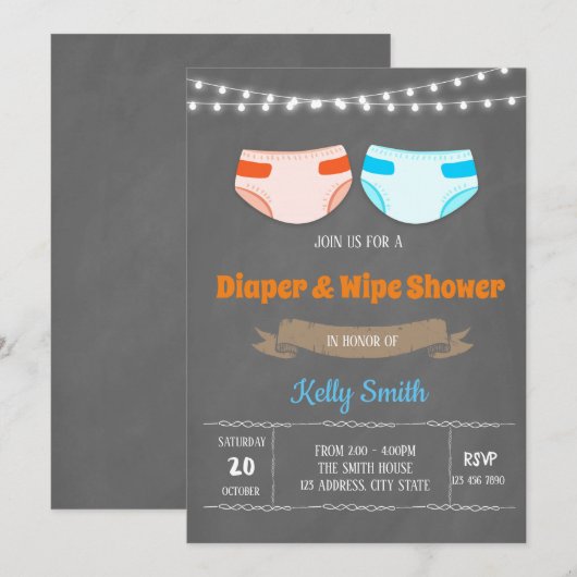 Uitnodiging voor douche (Voorkant / Achterkant)