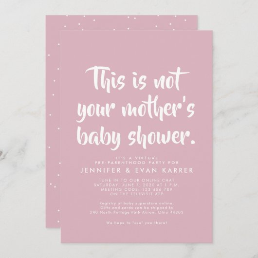 Uitnodiging voor douche voor baby's (Voorkant / Achterkant)