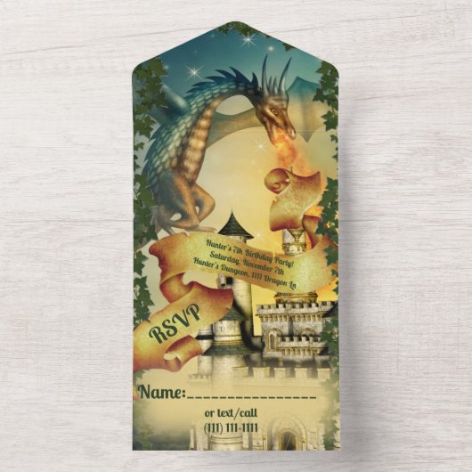 Uitnodiging voor Draak en Kasteel (Binnen)