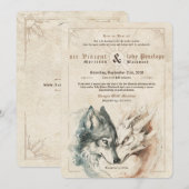 Uitnodiging voor Draak en Wolf Huwelijk (Voorkant / Achterkant)