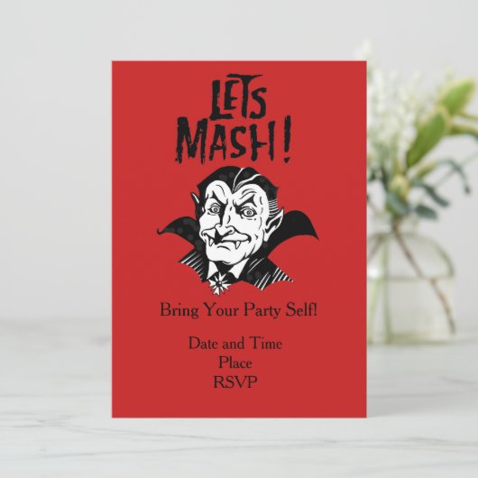 Uitnodiging voor Dracula Party (Staand voorkant)