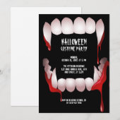 Uitnodiging voor Dracula's Slagtanden Halloween Ko (Voorkant / Achterkant)