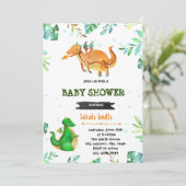 Uitnodiging voor dragon baby shower (Staand voorkant)