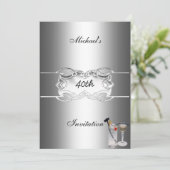 Uitnodiging voor drankjes en zilveren feestje (Staand voorkant)