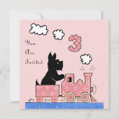 uitnodiging voor drie jaar oud meisje (Voorkant)