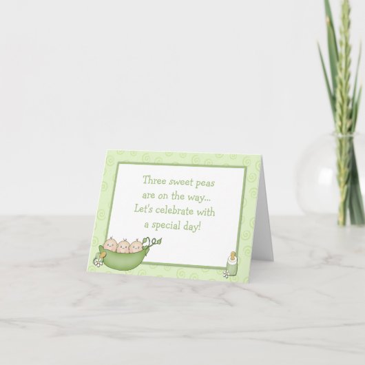 Uitnodiging voor drieling-Baby shower (Voorkant)