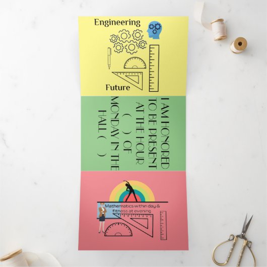 Uitnodiging voor drievoudige letter fold ( ENGINEE (Binnen)