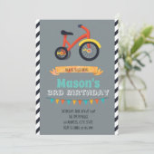 Uitnodiging voor driewielerfeest (Staand voorkant)