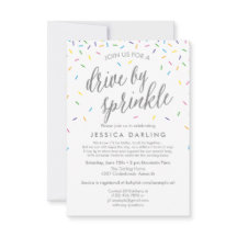 Uitnodiging voor Drive by Sprinkle babyfeestje