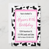 Uitnodiging voor drukkerij Pastel Pink Cow (Voorkant)