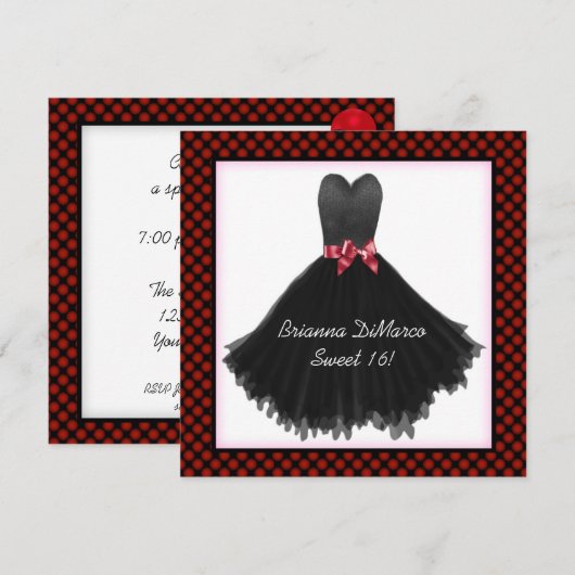 Uitnodiging voor drukkers van Black Party (Voorkant / Achterkant)