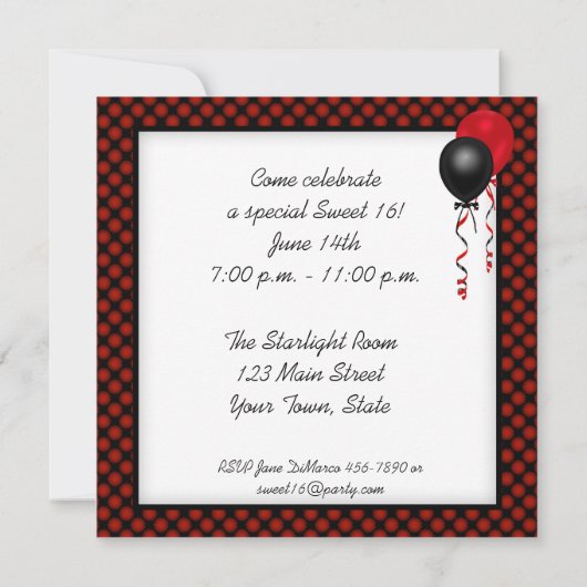 Uitnodiging voor drukkers van Black Party (Achterkant)