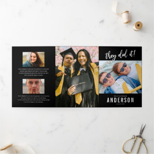 Uitnodiging voor dubbel afstudeerfoto feestje