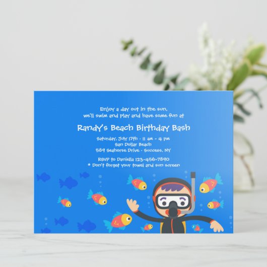 Uitnodiging voor duikbuddy (Staand voorkant)