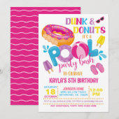 Uitnodiging voor Dunk & Donuts Poolparty (Voorkant / Achterkant)