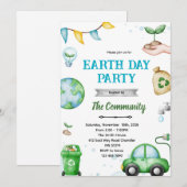 Uitnodiging voor Earth Day-thema (Voorkant / Achterkant)