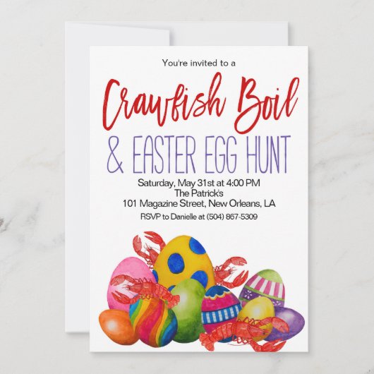 Uitnodiging voor Easter Crawfish Boil (Voorkant)