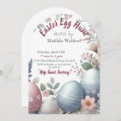 Uitnodiging voor Easter Egg Hunt | Leuk & feesteli (Voorkant / Achterkant)