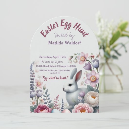 Uitnodiging voor Easter Egg Hunt | SCHATTIGE &  (Staand voorkant)