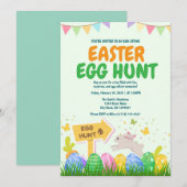 Uitnodiging voor Easter Egg Hunt Sjabloon (Voorkant / Achterkant)
