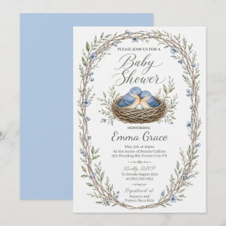 Uitnodiging voor Eastern Bluebirds Baby Shower