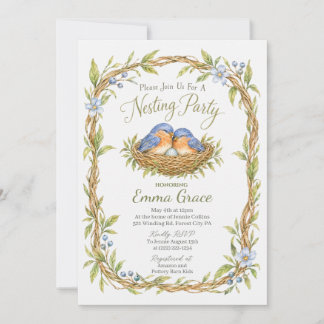 Uitnodiging voor Eastern Bluebirds Baby Shower