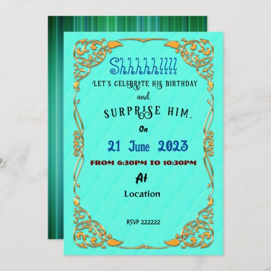 Uitnodiging voor echtgenoot (Voorkant / Achterkant)