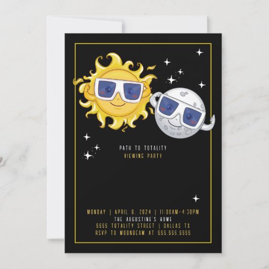 Uitnodiging voor Eclipse Viewing Party (Voorkant)