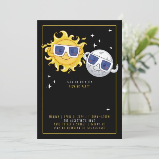 Uitnodiging voor Eclipse Viewing Party (Staand voorkant)
