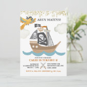 Uitnodiging voor Editable Pirate Boy Birthday (Staand voorkant)